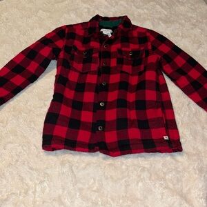 Tommy Bahama Boys Fleece-Lined Plaid Shirt Sz 10/12
